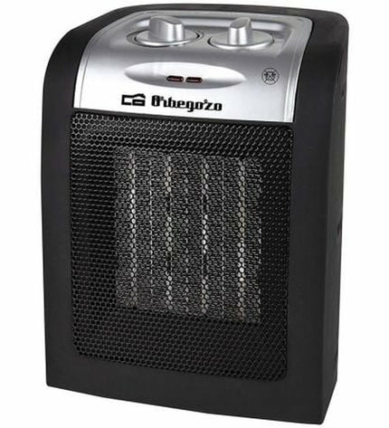 Orbegozo 16689 O black portable heater for home and kitchen, compact design for efficient heating and air conditioning.