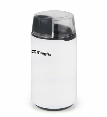 Orbegozo 16791 coffee grinder with 200W motor, compact kitchen appliance for fresh coffee and tea grinding.