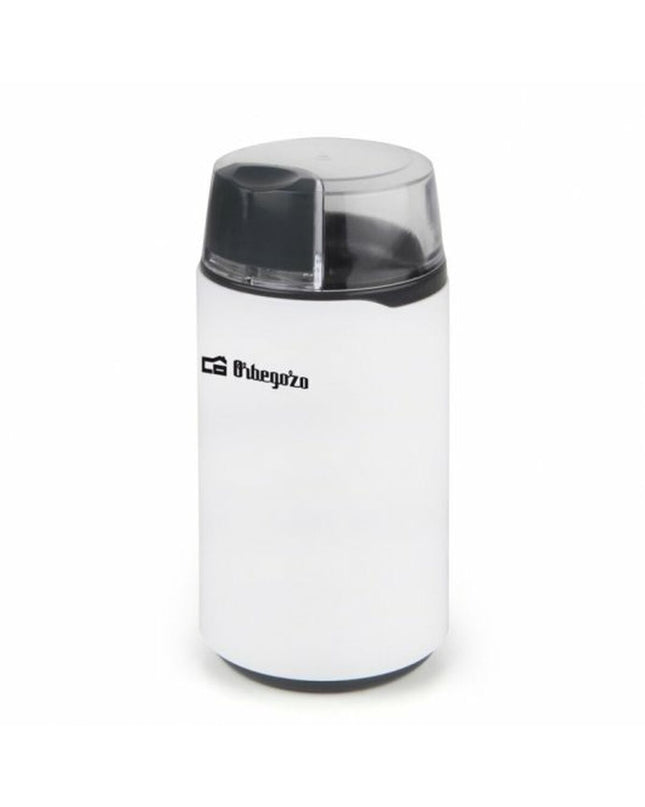 Orbegozo 16791 coffee grinder with 200W motor, compact kitchen appliance for fresh coffee and tea grinding.
