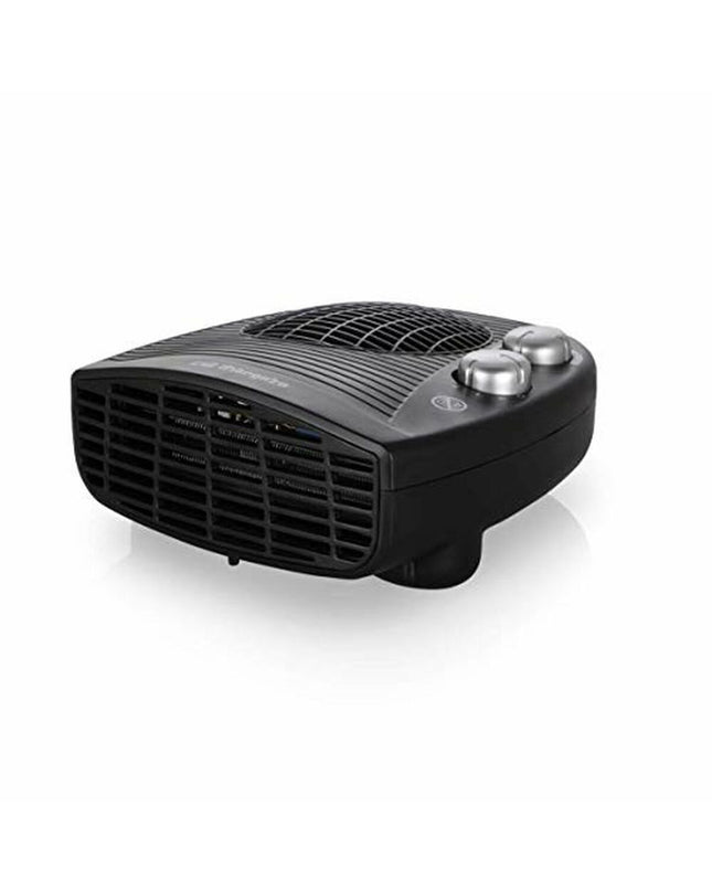 Orbegozo 16844 black 2000W portable heater for home and kitchen, compact design with control panel and ventilation grille.