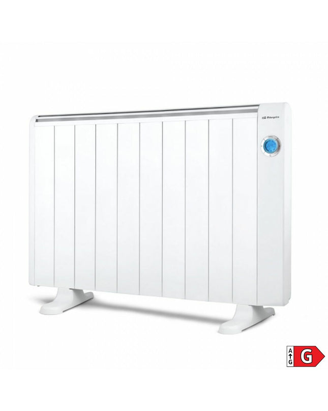 Orbegozo RRE1810 digital heater for 10 rooms, white 1800W portable electric heating appliance for home and kitchen use.