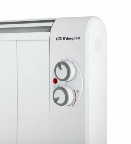 Orbegozo RRM 810 digital heater in white with 800W, portable home heating device suitable for home and kitchen use.
