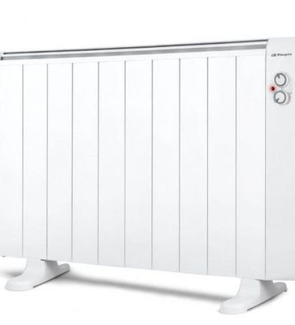 Orbegozo RRM 1810 digital heater for 10 rooms, black portable heating appliance with 1800W power and digital controls.