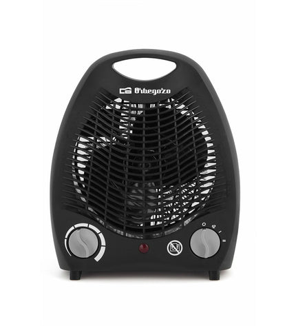 Black Orbegozo 17065 2000W portable heater for home use, suitable for heating and air conditioning.