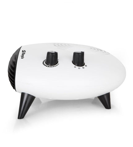 Black Orbegozo 17104 2000W portable heater, suitable for home and kitchen, with compact design for efficient heating.