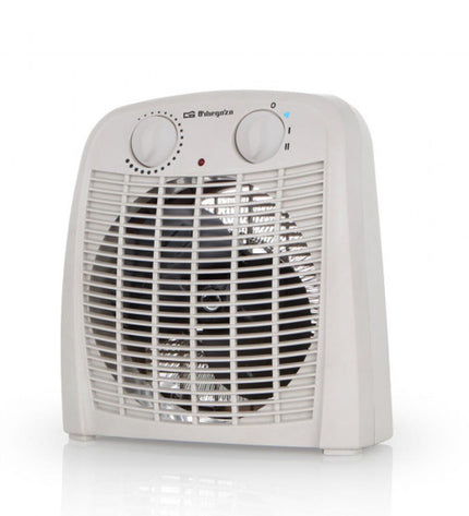 Orbegozo 17343 white portable heater with 2000W power, suitable for home heating and cooling.