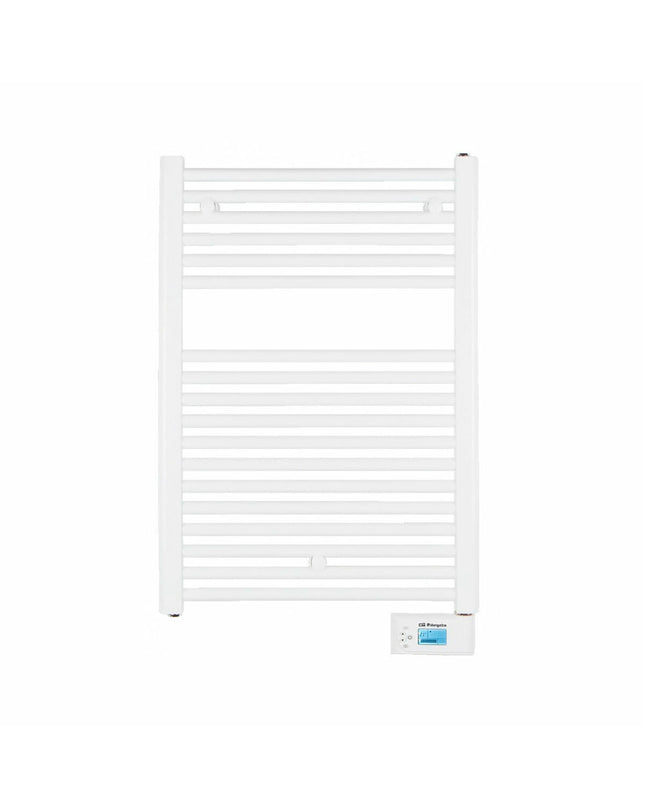 Orbegozo THA315 electric wall towel rack in bathroom, featuring 54.5x12x88 cm size and 500W power, sleek bathroom heating solution.