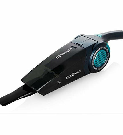 Orbegozo AP 1500 hand-held vacuum cleaner for home cleaning, showing its compact design and nozzle attachment.