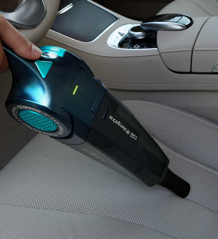 Orbegozo AP 1500 handstofzuiger for home cleaning, showing a compact cordless vacuum with a flexible hose and cleaning attachments.
