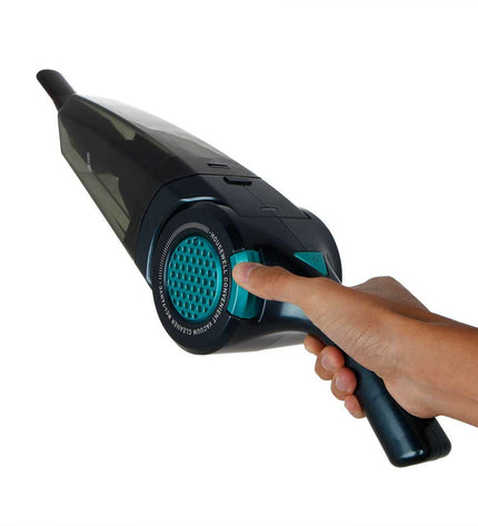 Orbegozo AP 1500 handheld vacuum cleaner for home cleaning, showing its compact design and nozzle attachment.