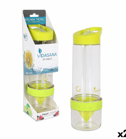 Kitchen Tropic Fles Kitchen Tropic yellow camping water bottles, 7.5x24.5 cm, for outdoor camping and hiking, set of 2.