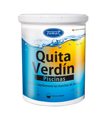 Tamar Algenmiddel Tamar 1 kg for garden, pool, jacuzzi treatment, showing the container and product label.