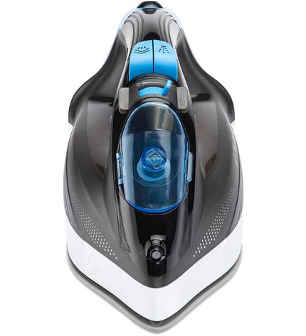 Blaupunkt BP5004 black steam iron with 2600W power, shown with water tank and soleplate for home ironing tasks.