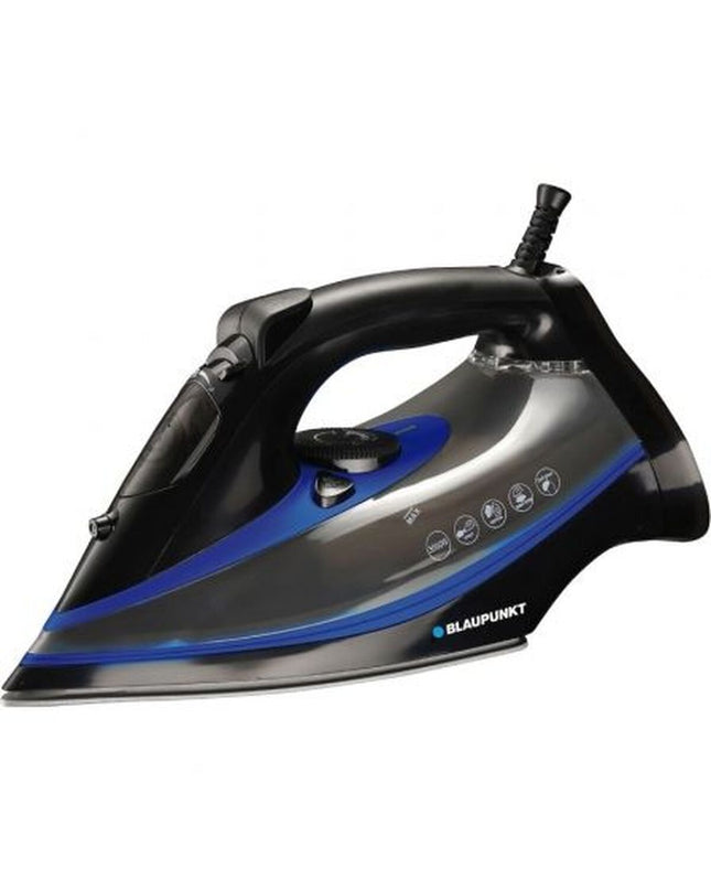 Blaupunkt BP5005 3000W steam iron for home use, featuring a sleek design with a water reservoir and adjustable steam settings.