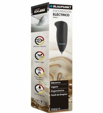 Blaupunkt BP4011 milk frother in blue, electric kitchen gadget for frothing milk, compact and portable for home use.