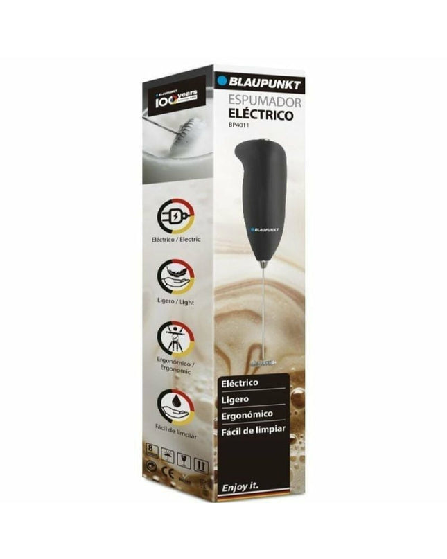 Blaupunkt BP4011 milk frother in blue, electric kitchen gadget for frothing milk, compact and portable for home use.