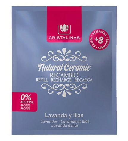 Cristalinas lavender air freshener refill for closet, rectangular packaging, suitable for home and kitchen decor.