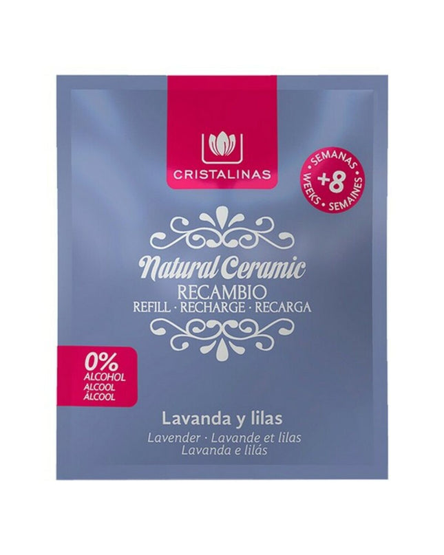 Cristalinas lavender air freshener refill for closet, rectangular packaging, suitable for home and kitchen decor.