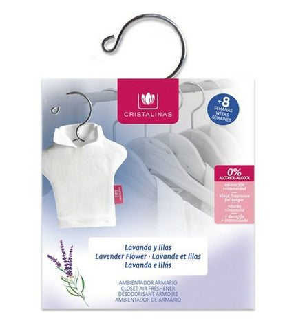 Cristalinas Lavendel luchtverfrisser met kristallen decor, geschikt voor huis en koken, met elegante lavendel geur en decoratieve kristallen.