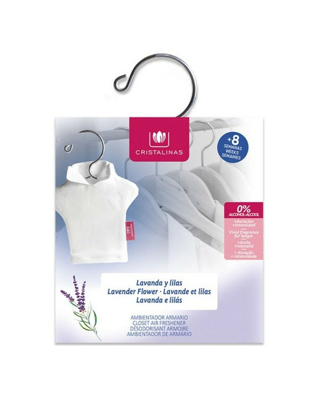 Cristalinas Lavendel luchtverfrisser met kristallen decor, geschikt voor huis en koken, met elegante lavendel geur en decoratieve kristallen.