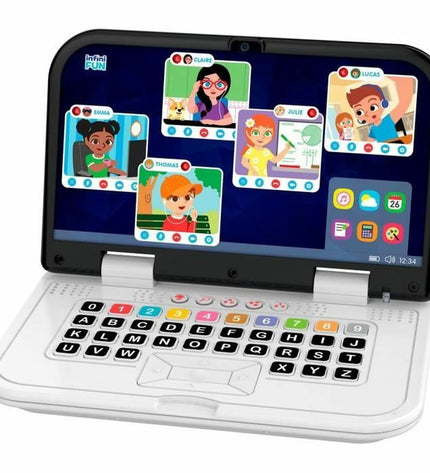 My First Telework Kit toy set with three pieces, including a pretend laptop, phone, and headset for kids' imitative play.