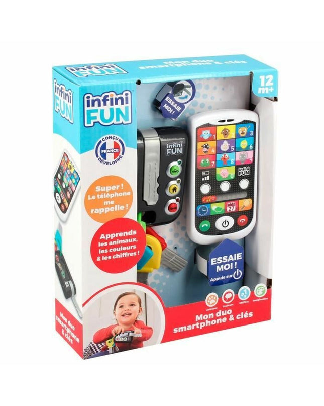 BigBuy Home toy smartphone and keys duo, colorful plastic playset for children, measuring 20x7x26 cm, designed for pretend play.