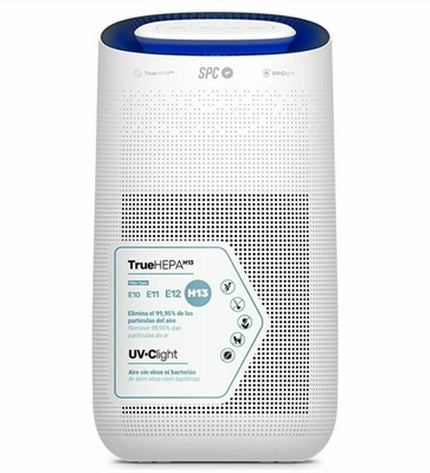 SPC 6512B white portable air conditioner for home and kitchen with air purification features, compact and easy to move.