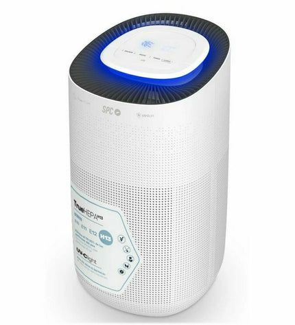 White SPC 6512B portable air conditioner for home and kitchen use, shown in a modern living space.