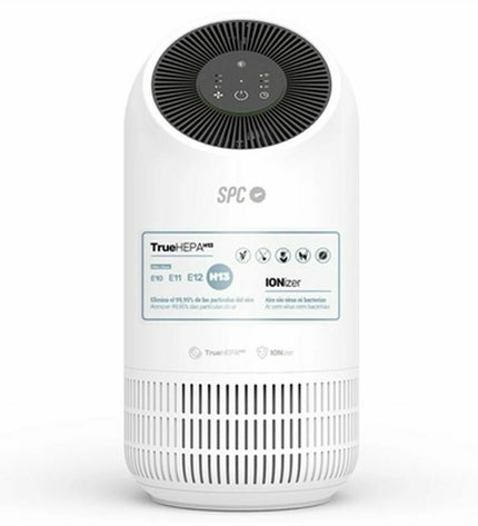 Portable white SPC air conditioner, model SPC 6514B, designed for home and kitchen cooling, with visible vents and control panel
