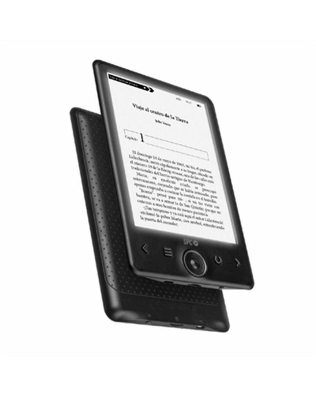 SPC Dickens Light 2 black 6-inch eBook reader with 128GB storage, electronic device for reading digital books.