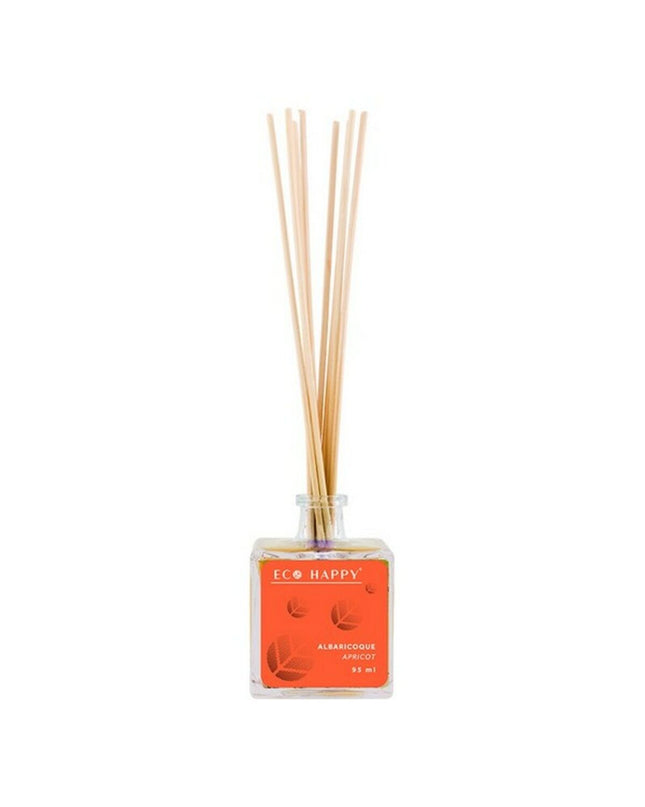 Eco Happy Albaricoque Mikado perfume sticks in 95ml bottle, designed for home decor and ambient scenting.