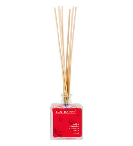 Eco Happy Parfum Sticks Happy Sueño Caribeño, 95ml, decorative home fragrance with vibrant tropical scent in a stylish container.