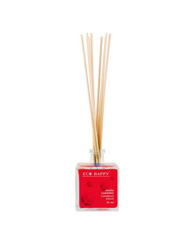 Eco Happy Parfum Sticks Happy Sueño Caribeño, 95ml, decorative home fragrance with vibrant tropical scent in a stylish container.