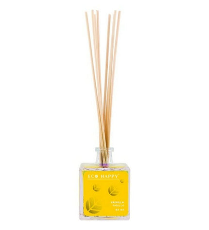 Eco Happy Mikado Vainilla parfum sticks in 95 ml bottle for home decor and fragrance.