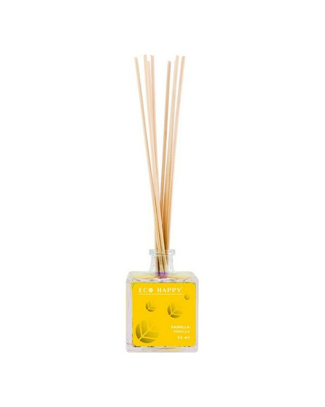 Eco Happy Mikado Vainilla parfum sticks in 95 ml bottle for home decor and fragrance.