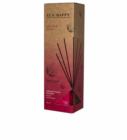 Eco Happy La Vita é Bella parfum sticks in a 95ml bottle, used for home decor and ambiance.