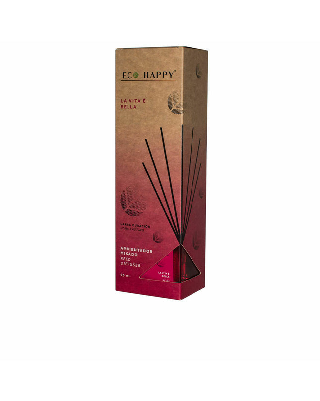 Eco Happy La Vita é Bella parfum sticks in a 95ml bottle, used for home decor and ambiance.