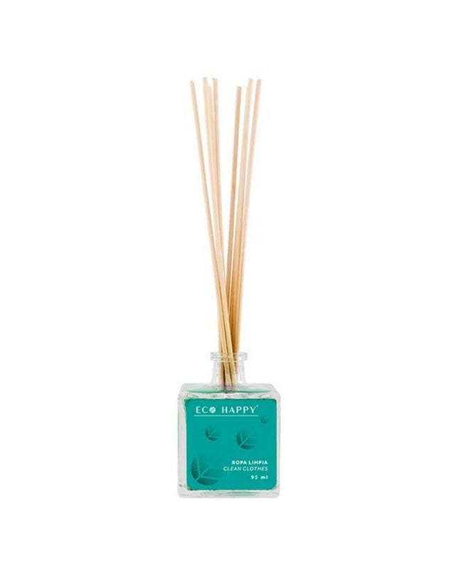 Eco Happy Mikado Ropa Limpia perfume sticks in 95 ml, eco-friendly home decor for fresh, clean scents.