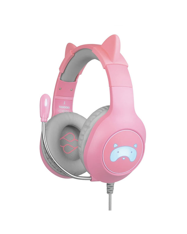 FR-TEC Tanooki gaming headset with microphone for plug-and-play consoles, featuring over-ear design and adjustable headband.