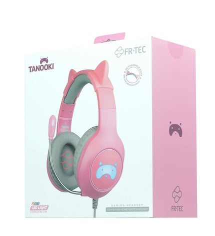 FR-TEC Tanooki gaming headset with microphone for plug & play consoles, featuring comfortable design and adjustable headband.