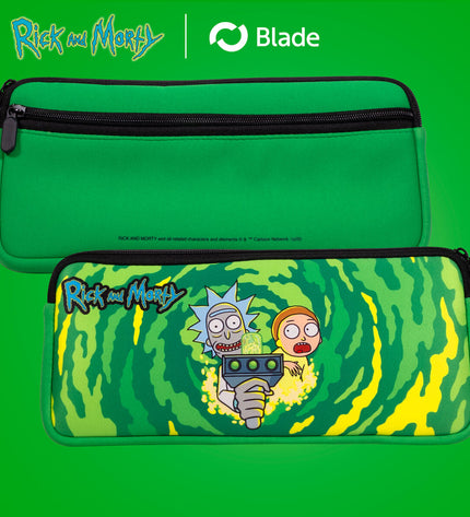 FR-TEC Nintendo Switch 2 Rick and Morty game cartridge case showing cartoon Rick and Morty design on the front.