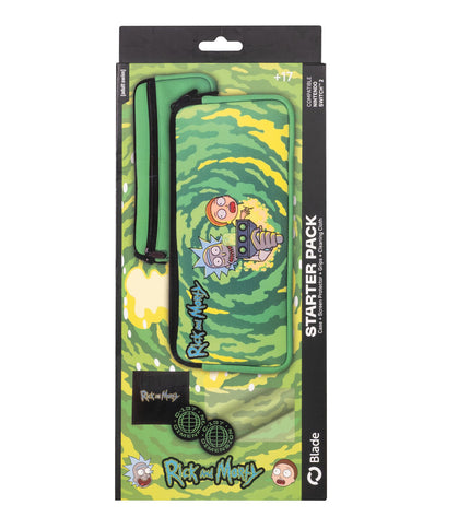 FR-TEC Nintendo Switch 2 Rick and Morty electronic console case with plug & play design and colorful character graphics.