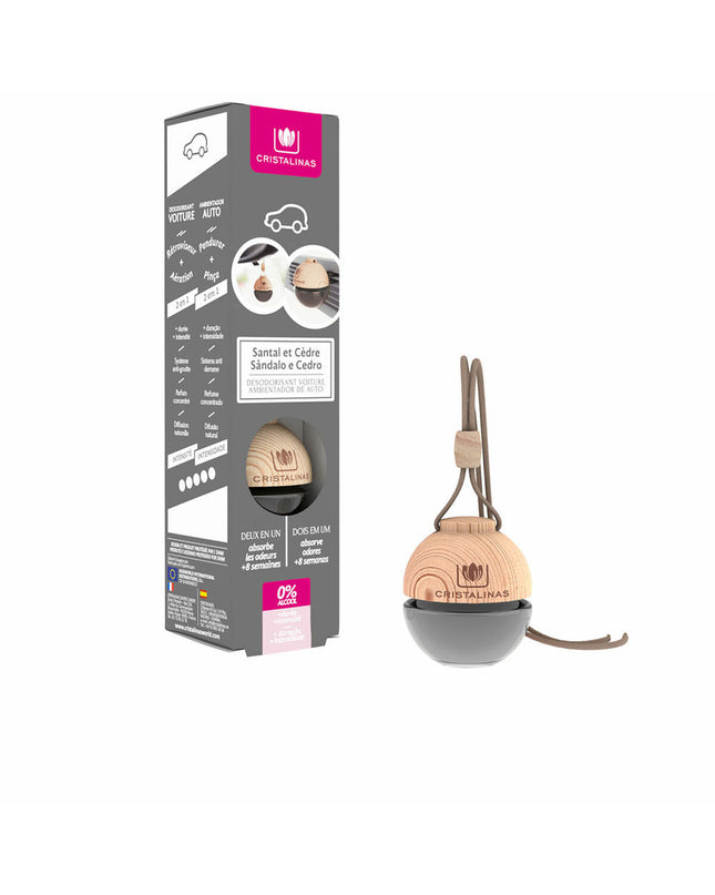 Cristalinas Sandalo-Cedro air freshener in 6g container, decorative home scent for house and cooking, with sandalwood and cedar aroma