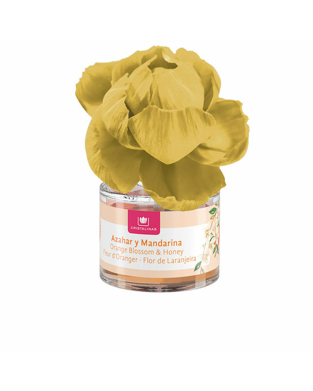 Cristalinas Mandarijn Oranjebloesem scented air freshener bottle, 40 ml, with floral and citrus design for home decor.