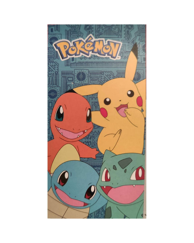Pokémon strandhanddoek featuring Pokémon characters, suitable for beach, bath, or home use, with colorful Pokémon design.