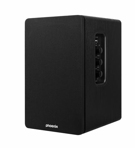 Phoenix Serenade black speakers for audio and hi-fi, featuring sleek design and quality sound reproduction.