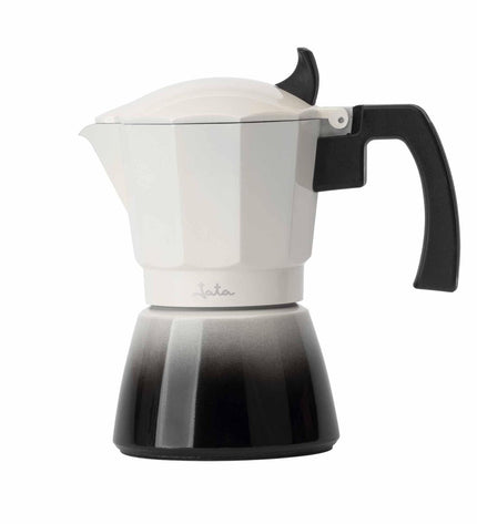 JATA Italiaanse koffiepot HCAF2409 crème aluminium with 9 cups, perfect for brewing traditional coffee at home.