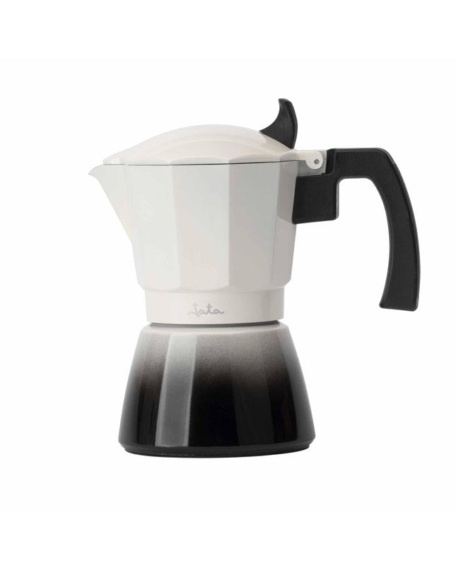 JATA Italiaanse koffiepot HCAF2403 in crèmekleurig aluminium, 3 kopjes, ideaal voor huis en koken, voor heerlijke koffie.