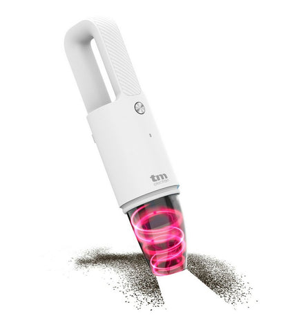 TM Electron Kruimelzuiger for household cleaning, showing compact handheld vacuum with dust container and ergonomic handle.