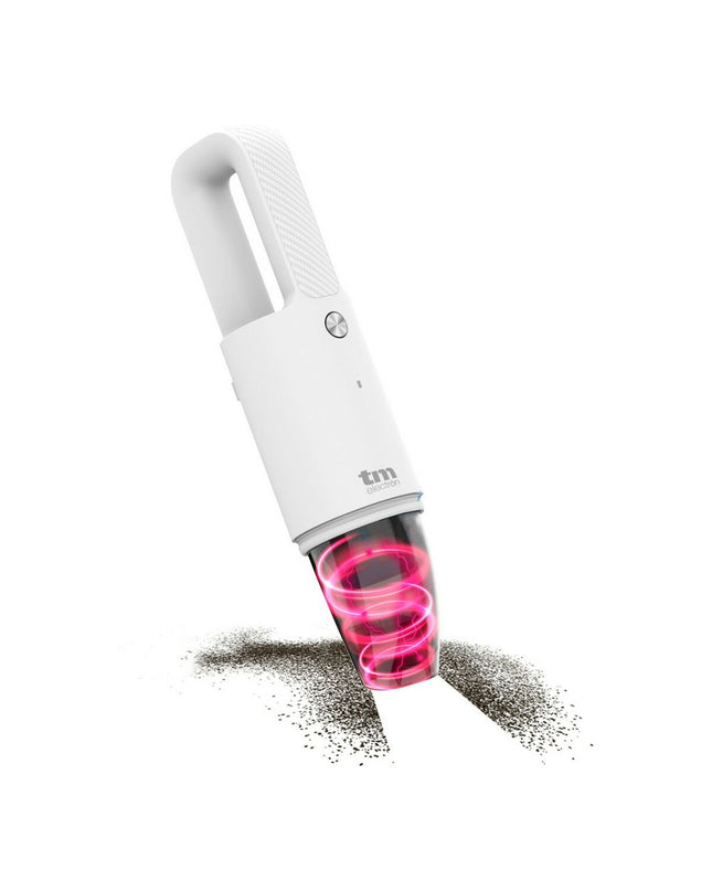 TM Electron Kruimelzuiger for household cleaning, showing compact handheld vacuum with dust container and ergonomic handle.